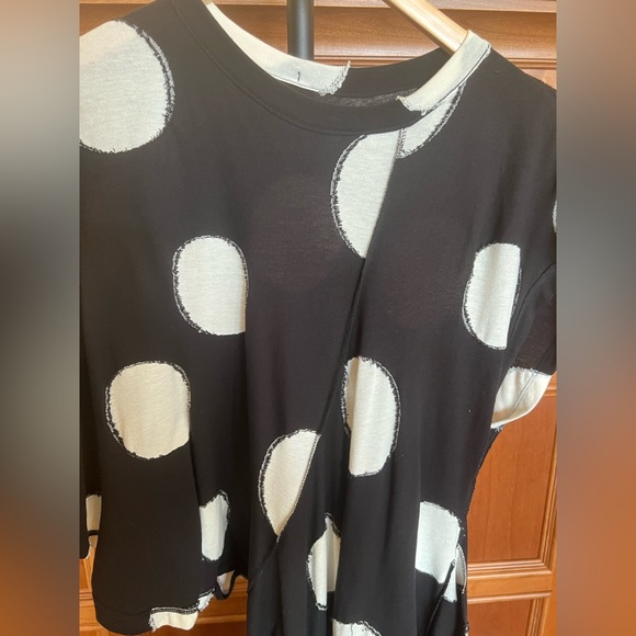 Yohji Yamamoto Tunic Dress Polka Dot Black and Cream White Size S - Picture 8 of 16